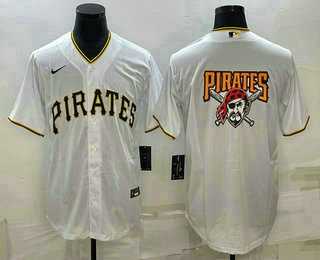Men%27s Pittsburgh Pirates Big Logo White Stitched MLB Cool Base Nike Jersey->pittsburgh pirates->MLB Jersey